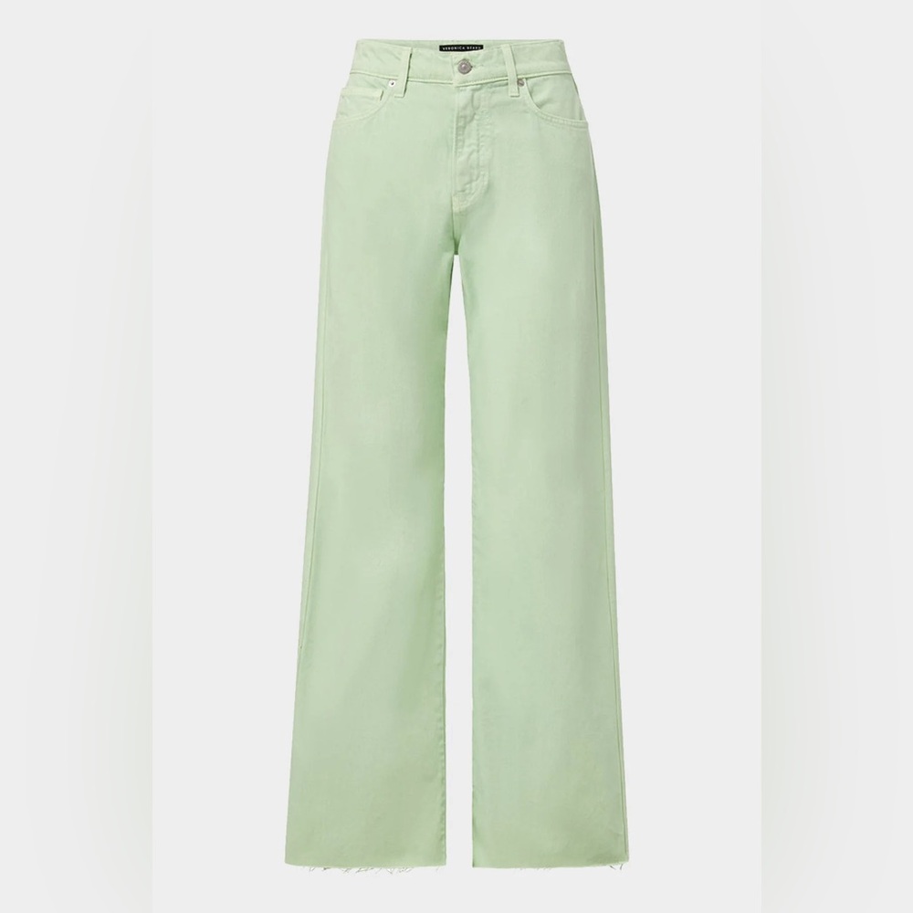 Veronica Beard Taylor Wide-Leg Jeans in Pistachio Size 28